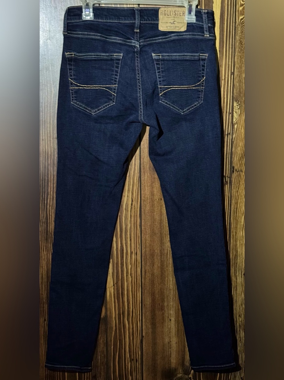 Hollister Skinny Jeans Dark Wash Blue Denim Low Mid Rise size 30